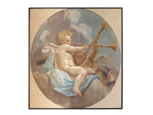 聖アウグスティヌス教会の天使のフレスコ画 作： Vittorio Maria Bigari