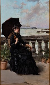 マスカーニテラスにて 作： Vittorio Matteo Corcos