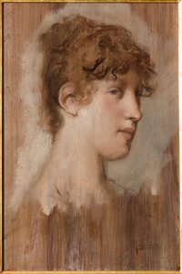 少女の顔（油絵） 作： Vittorio Reggianini