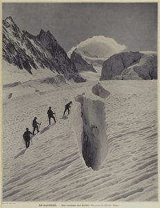 フランスアルプスのドフィーヌ地方：バレデエクランの氷河ブランのクレバス 作： Vittorio Sella