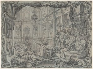 アブサロムは宮殿での饗宴でアムノンの殺害を命じる 作： Vitus Felix Rigl