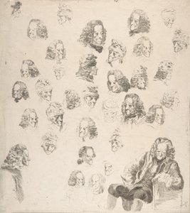 81 歳のヴォルテールのスケッチ、1775 年。