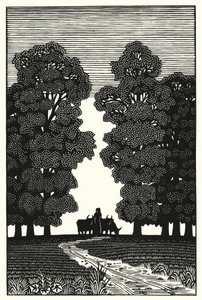 トーマス・ハーディの「Tess Of The DUrbervilles」のイラスト（彫刻）。 作： Vivien Gribble