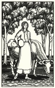 トーマス・ハーディの「Tess Of The DUrbervilles」のイラスト（彫刻）。 作： Vivien Gribble