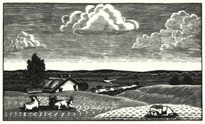 トーマス・ハーディの「Tess Of The DUrbervilles」のイラスト（彫刻）。 作： Vivien Gribble