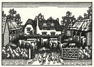 トーマス・ハーディの「Tess Of The DUrbervilles」のイラスト（彫刻）。 作： Vivien Gribble