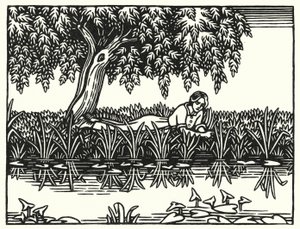 トーマス・ハーディの「Tess Of The DUrbervilles」のイラスト（彫刻）。 作： Vivien Gribble