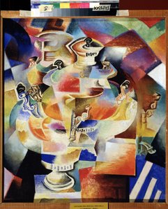 サモワール。 1919年（木に油彩） 作： Daniel Vladimir Baranoff Rossine
