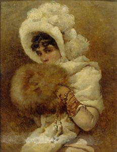 マフを持つ少女、1884