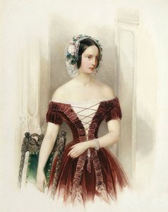 ロシアのアレクサンドラ・ニコラエフナ公爵夫人の肖像 (1825-1844) ヘッセ・カッセルの王女 (ロシアの大公アレクサンドラ・ニコラエフナ) ウラジミール・イワノビッチ・ハウ (ガウ) (1816-1895) による絵画 1840年頃 サンクトペテルブルク国立野外博物館 ペテルゴフ