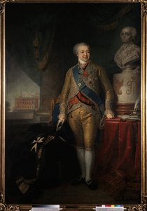 「アレクサンドル・クラキン王子の肖像 (1752-1818) ロシアの政治家」ウラジミール・ルキッチ・ボロヴィコフスキー (またはボロヴィコフスキー) (1757-1825) による絵画 1801-1802 国立トレチャコフ美術館、モスクワ 作： Vladimir Lukich Borovikovsky