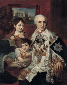 提督伯爵の肖像グリゴリーグリゴリーエビッチクシェレフ1754-1833子供と一緒に、1801年 作： Vladimir Lukich Borovikovsky