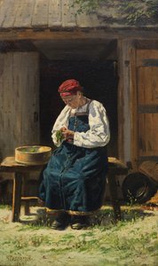 仕事中の農夫の妻、1874年。 作： Vladimir Yegorovich Makovsky