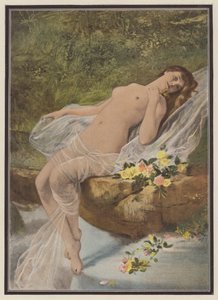 花を持つ女性（カラーリソ） 作： Vlaho Bukovac