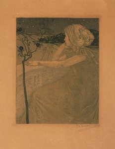 バルコニーでの瞑想、1899-1900。 作： Vojtěch Preissig