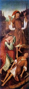 Adam and Eve Crying over the Body of Able、c1440-1495。 作： Vrancke van der Stockt