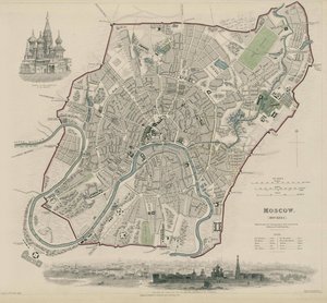 モスクワの地図、1836年 作： W.B. Clarke