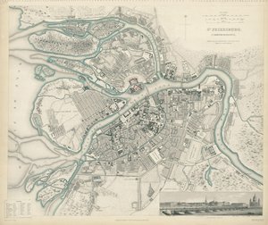 ピーターズバーグの地図、1834年 作： W.B. Clarke