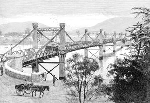 オーストラリア、クイーンズランド州、ロックハンプトンの橋、1886年 作： WC Fitler