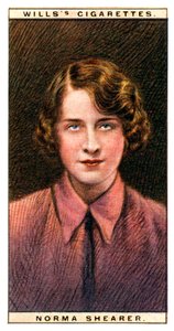 Norma Shearer 1902-1983、アカデミー賞を受賞したカナダ系アメリカ人の女優、1928年。 作： WD and HO Wills