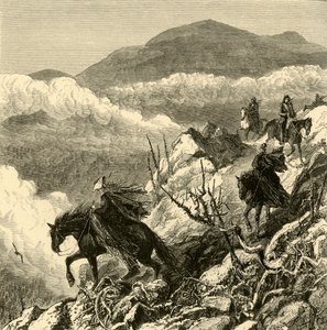 「ワシントン山からの降下」、1872 年。 作： W.H. Morse