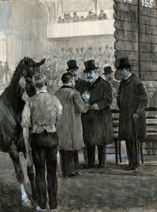 カップを提示するハックニー馬ショーでエドワード7世王 作： W.R.S. Stott