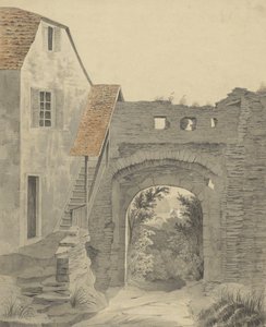 エプスタイン城への入り口、1852 年。 作： W. Becker