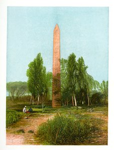 エジプトのヘリオポリスにあるオベリスク、c1870。 作： W. Dickens