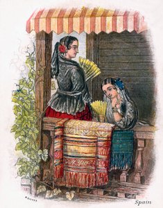 スペインの少女、1809年。 作： W. Dickes