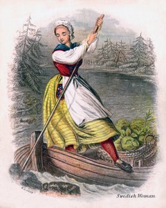 スウェーデンの女性漕艇、1809年。 作： W. Dickes