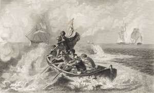 エリー湖の戦い（リトグラフ