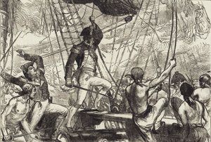 海戦（リトグラフ 作： John Ward Dunsmore