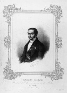 サルデーニャ王国の首相を務めたイタリアの政治家、ガブリオ・カサーティ（1798-1873）の肖像（エングレービング 作： John Ward Dunsmore