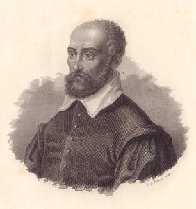 イタリアの建築家アンドレア・パラディオ（アンドレア・ディ・ピエトロのペンネーム）の肖像（1508年～1580年）、銅版画 作： John Ward Dunsmore