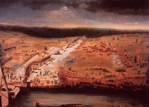 ニューオーリンズの戦い」（カラーリトグラフ 作： John Ward Dunsmore