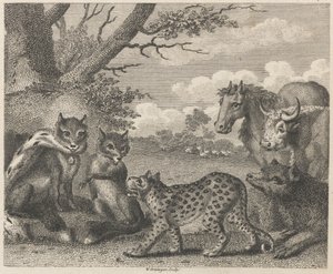 ライオン、キツネ、ガチョウ 作： W. Grainger