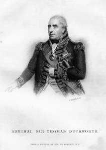 ジョントーマスダックワース1747-1817、イギリス海軍将校、1837年。 作： W. Greatbatch