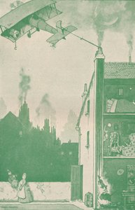 放棄された若いパイロット、誰か他の人の配給を流用した、c1918 1919 作： William Heath Robinson