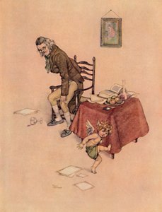 彼は老人ラップから飛び降り、床の上で彼の周りを踊りました、c1930 作： William Heath Robinson