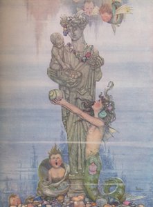 彼女は庭に像を戻しました、c1930 作： William Heath Robinson