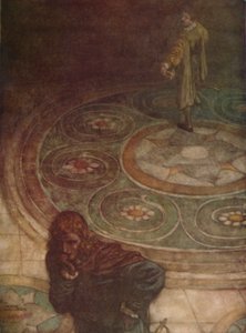 ヴィオラ：でも、とんでもない争いだ！私は誰だろう、私は彼の妻になるだろう、1923 作： William Heath Robinson