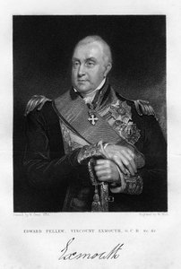 エドワード・ペリュー提督1757-1833、第1子爵エクスマウス、1837年。 作： W. Holl
