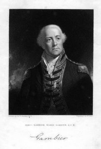 ジェームズ・ガンビア提督1756-1833、第1男爵ガンビア、1837年。 作： W. Holl