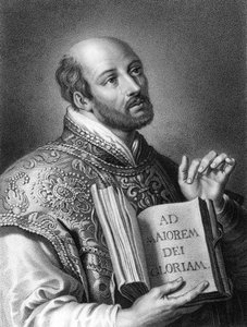 ロヨラの聖イグナチオ、16世紀のスペイン兵、イエズス会の創設者、1836年。 作： W. Holl