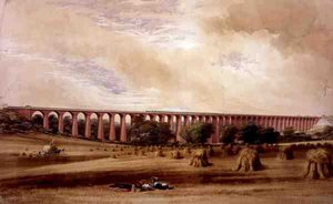ウェルウィン・ヴァイアダクト 1850年頃 （水彩・紙） 作： W. Humber
