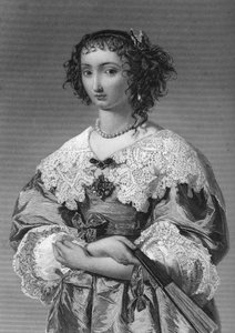 Henrietta Maria of France 1609-1669、チャールズ1世の女王の配偶者、1851年。 作： W. J. Edwards