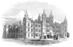 Burghley House - North front, 1844年。 作： W. J. Linton