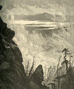頂上からのシャンプラン湖の眺め」1874年 作： W. J. Linton