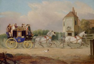 Stourbridge to Birmingham Royal Mail Coach、1842年。   作： W. J. Pringle