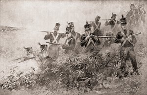 「私たちの国の歴史」からのティッペカヌーの戦い、1905年発行 作： W. P. Snyder